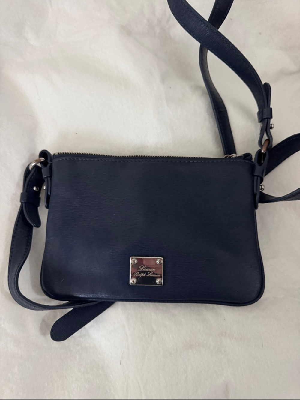 Lauren Ralph Lauren Navy Crossbody Bag with Logo Plate